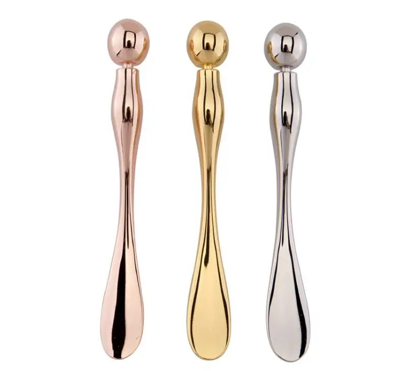 

Sinyoo Eye Massager Roller Gold Bar Dark Circles Eye Cream Divided Scoop Mask Spatula Face Lift Eye Massage Spoon, Gold, silver, rose gold