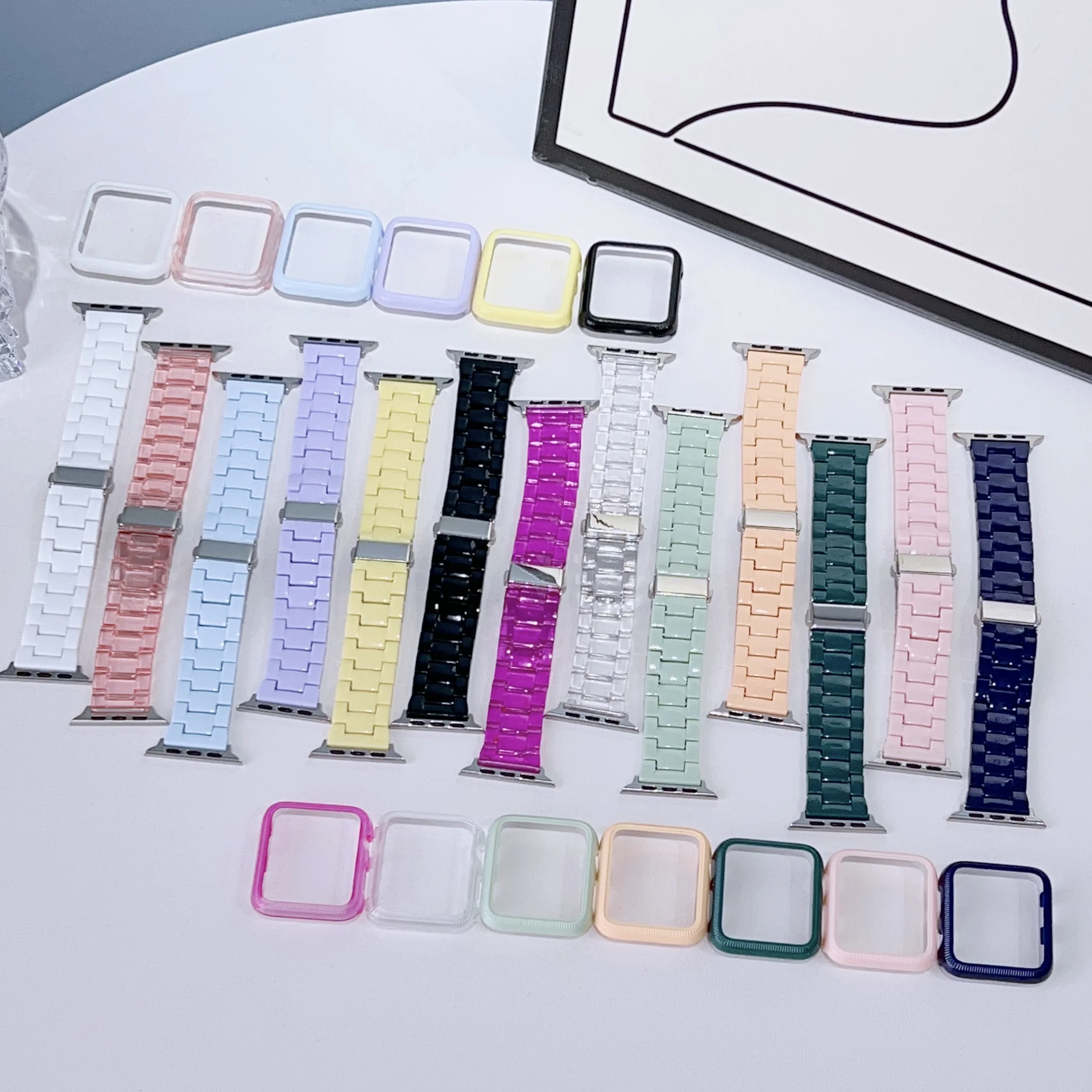 

Candy Color Strap Macaron Wrist Pc Watch Band Case Quick Release Watchband Protective Cover For Apple Iwatch 3 4 5 6 7 8 Ultra