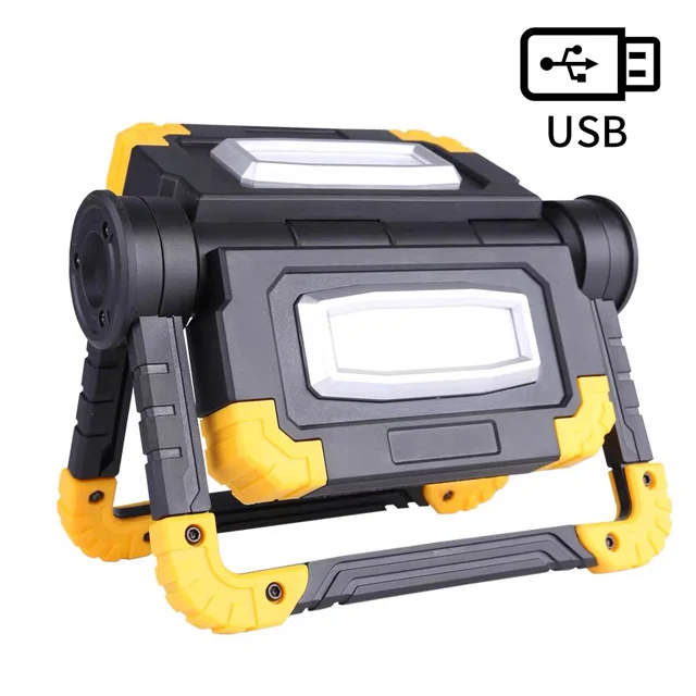 
LED Work Light USB Rechargeable Folding Portable Waterproof 2 COB 1400LM Flood Light for Outdoor Camping Hiking Patented Product 