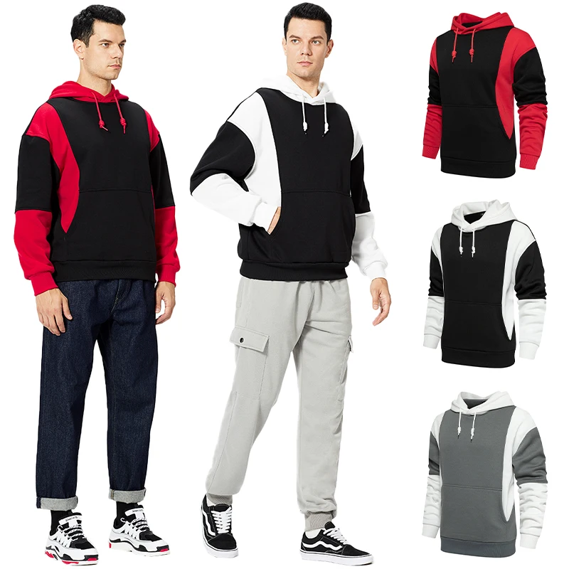 

High Quality Winter Men's Oversize Hoodies Tracksuit Sweatsuit Hooded Plus Sweatshirt Matching Color Sports Suits For Jogger