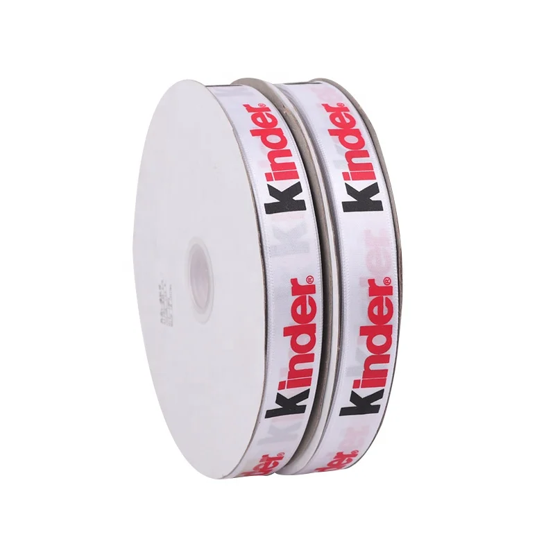 

2cm White Satin Ribbon Print Red and Black on Polyester Ribbon For Packing Wrapping Gifts Tapes Webbing Wholesale Satin Ribbons