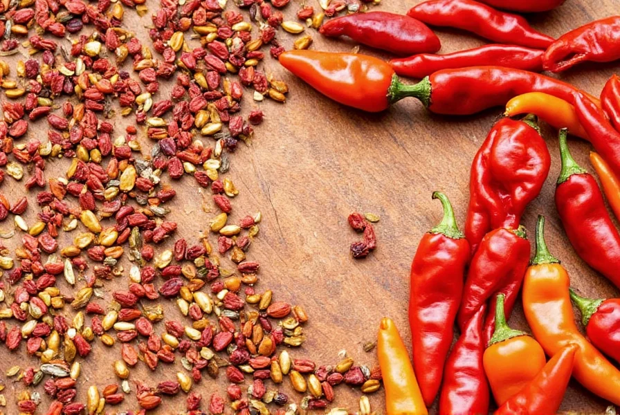 Dried peppers soaked in water