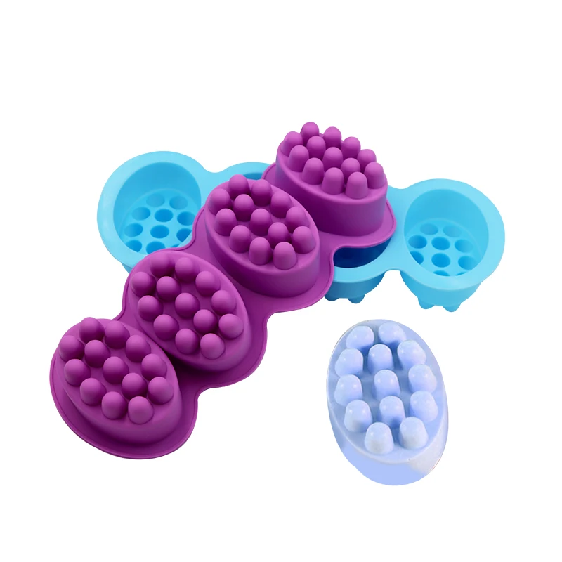 

Superior Quality Easy To Demould Massage Soap Silicone Bar Soap Making Handmade Molds Silicone Massage Soap Mold, Pink,blue