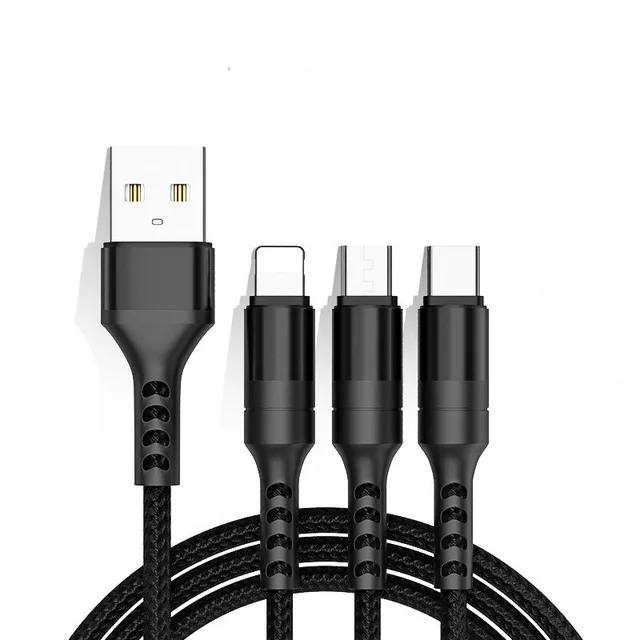 

Micro USB Cable Type C Android Mobile Phone Multi Charger Fast Charging USB Cable, Blue black red sliver