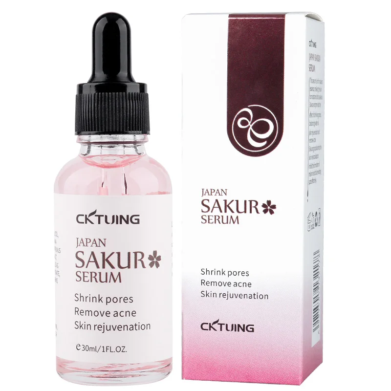 

Sakura Serum Bottles Organic Face Serum Anti Acne Skin Serum Private Label, Pink