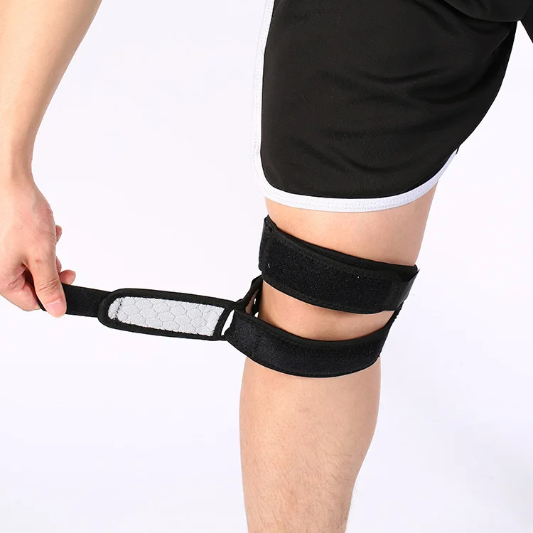 

hot selling adjustable Silica gel knee brace support protection elastic neoprene patella knee brace, Black