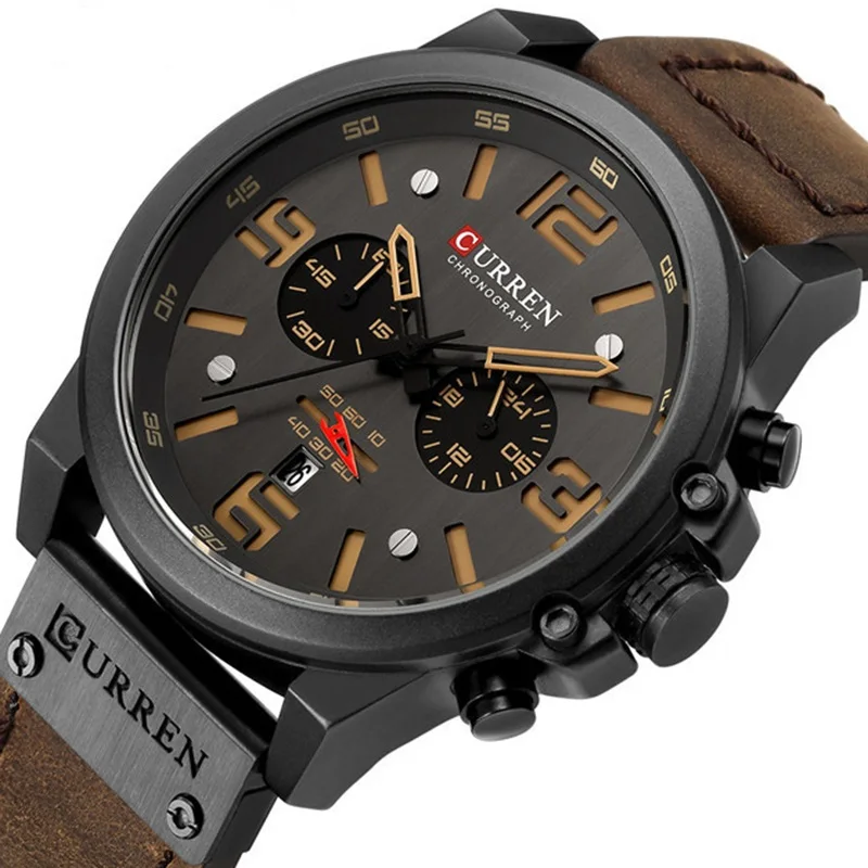 

CURREN 8314 Logo Brand Luxury Watch Fashion Leather Quartz Men Watches Casual Date Business Male Wristwatches Clock Montre Homme, 6-colors