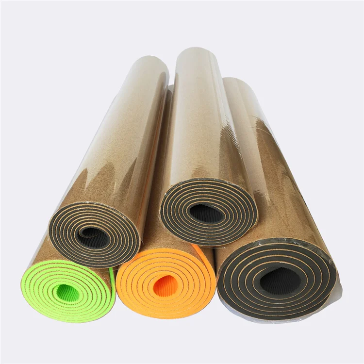 

Hot Selling Custom Logo Eco Friendly Anti Slip No Smell Fitness Natural Cork TPE Yoga Mat, As picture