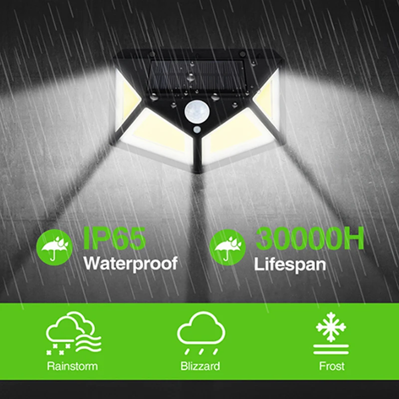 Manufacture Wholesale 114LED solar garden light outdoor Smart Sensor Solar Wall lamps Wireless Waterproof Security yard lighting
