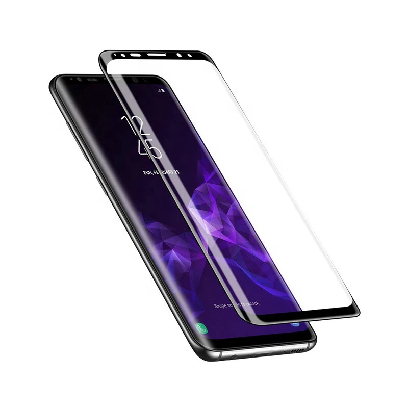 

For Samsung S6 Edge S7 S8 S9 S10 Note 8 Note 9 note 10 Plus Mobile Phone Full Cover 3D Curved Tempered Glass Screen Protector, Black white