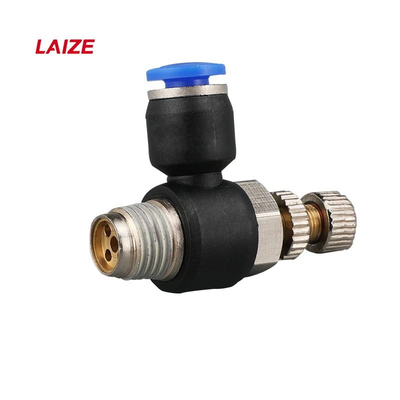 

SL series Pneumatic Air Fittings One-way Throttle governor valve Push In Fittings Blue