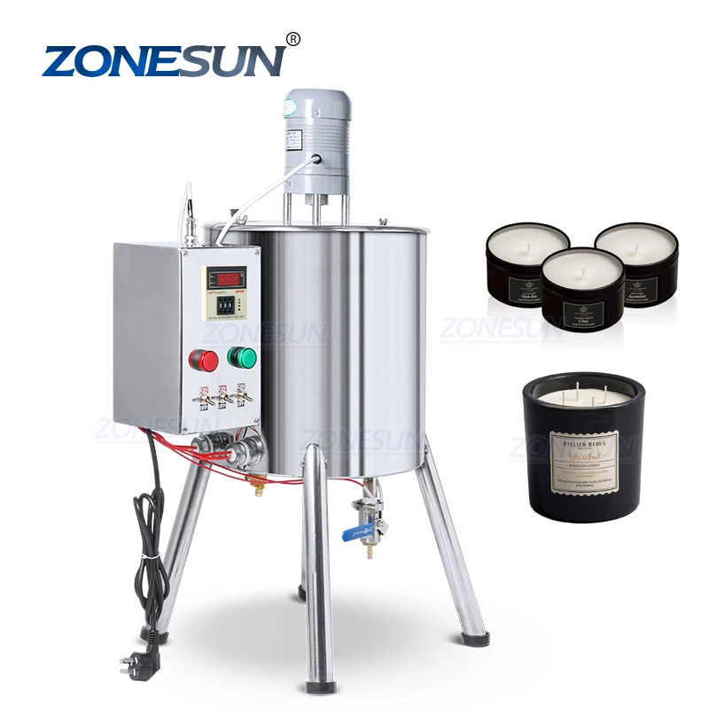 

ZONESUN Lipstick Heating Stirring Filling Machine With Mixing Hopper Heater Tank Hot For Chocolates Crayon Handmade Soap Filler