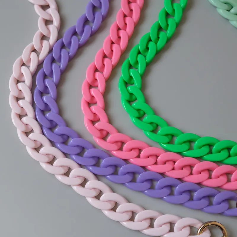 

Chinber 120cm Full Color Clear Acrylic Chain Links Crossbody Strap For Bags/Purses