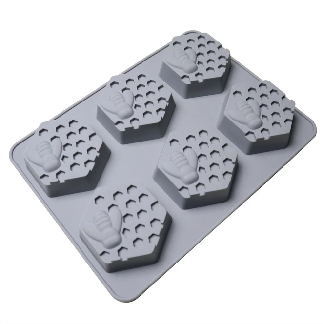 

High Quality Heat Resistant Non-sticky Grey Color Honey Shape Soap Mold Silicone Mold Cake Molds Cake Tools