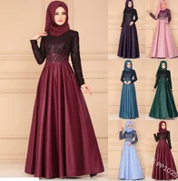 

2020 Fashion New Design Lace Stitching Retro Islamic Clothing Muslim Dress