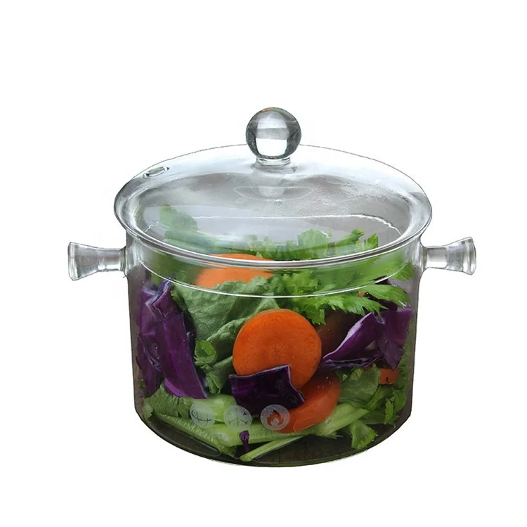 Kitchen 1000ml Glass Cooking Pot With Transparent Double Ears Buy