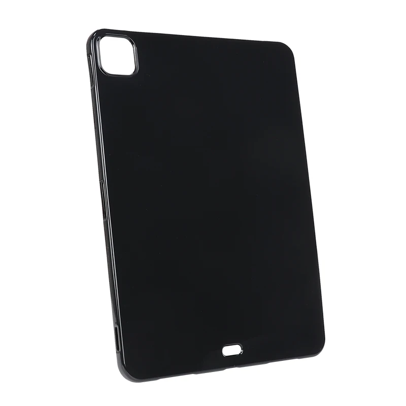 

Concise style Crystal Clear silicone tpu tablet case for iPad Pro 11 2021/2020/2018 universal,Anti Shock back cover for ipad, Black,clear,edge clear