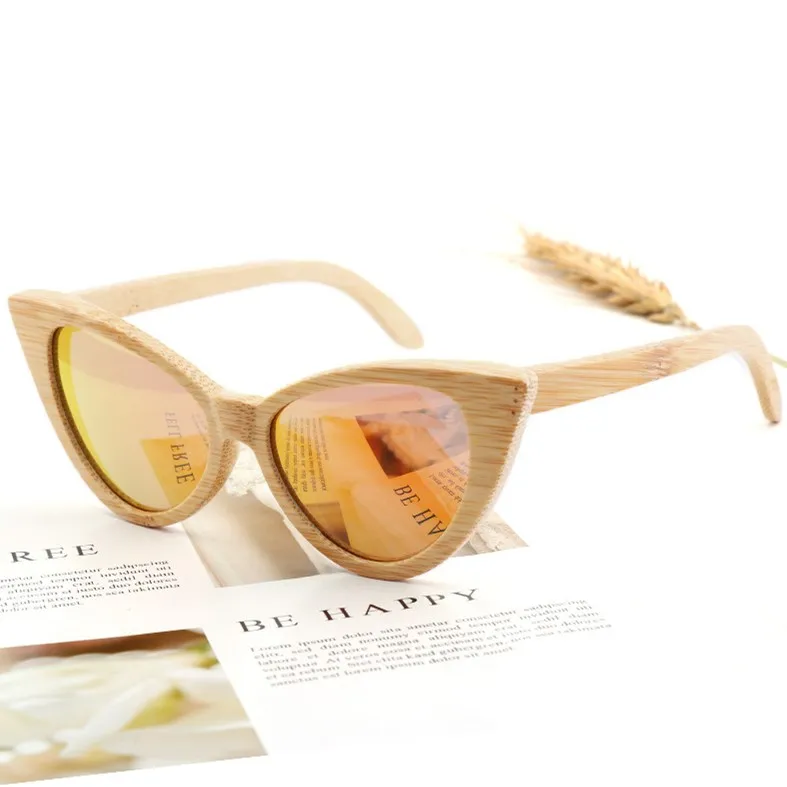 

DL Glasses cat eyes popular fashion new arrivals promotion wood grain eyeglasses Bamboo polarized Sunglasses 2022 gafas de sol