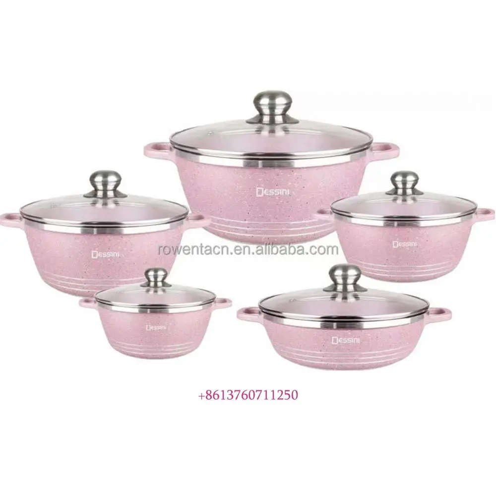 

OEM Stock Aluminum Non Stick Royal Kitchen Cookware Hot Pot 10pcs Die Cast Aluminium Nonstick Cookware Set Cooking Pot