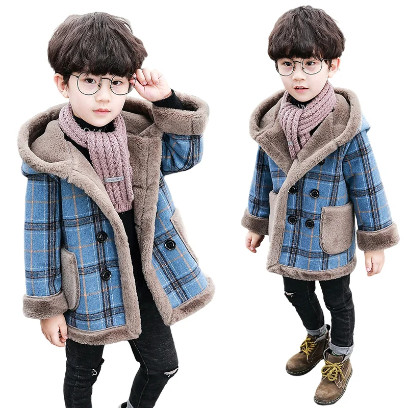 

2021 hot sales winter boys fashion coat kids plaid hoodie jackets 5 year children jackets boys billionaire boys club jacket