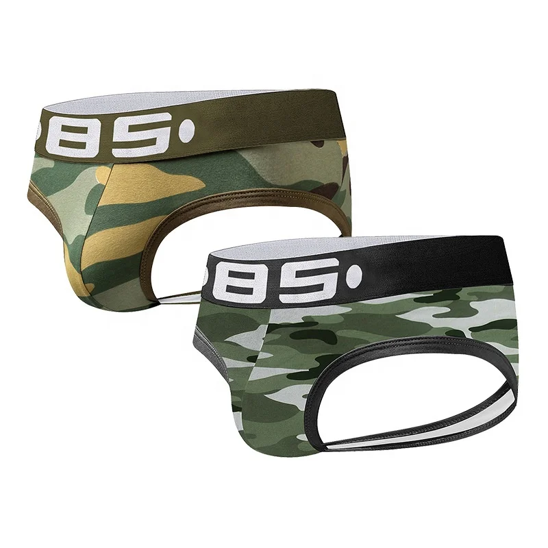 

ORLVS Mens Camouflage Briefs & Boxers Printed Letter Sexy Underwear Cotton Briefs Man Panties Hombre Slip Gay Underpant, Customized color