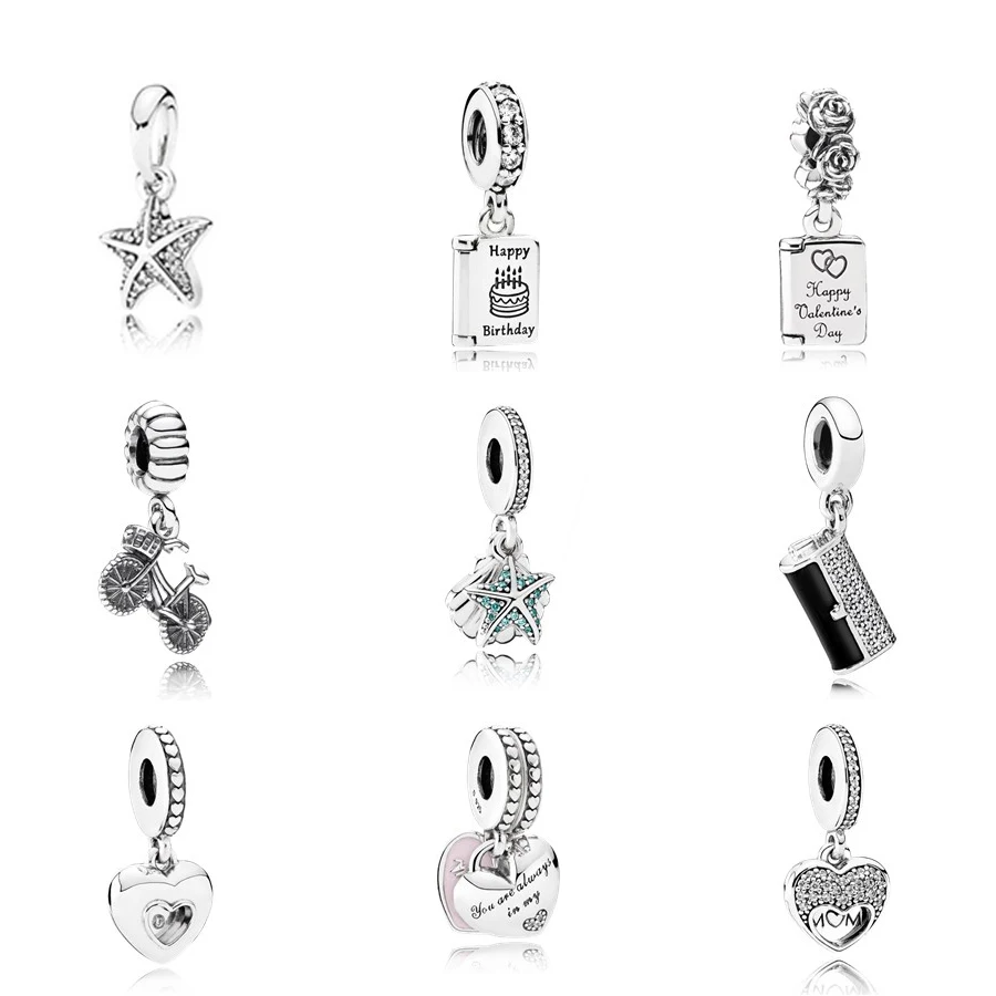 

NEW 100% 925 Sterling silver bicycle Pendant Charm Cake card bead collocation Bracelets DIY Bracelets Factory wholesale