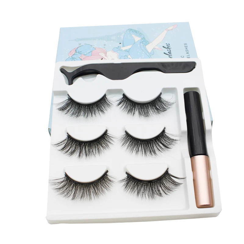 

magnetic eyelashes with tweezers soft magnetic eyelash mink wispy wavy eyelashes set custom logo