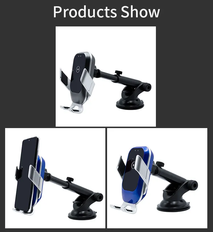 
10W car mount Qi fast charging smart sensor car phone holder with wireless charger 