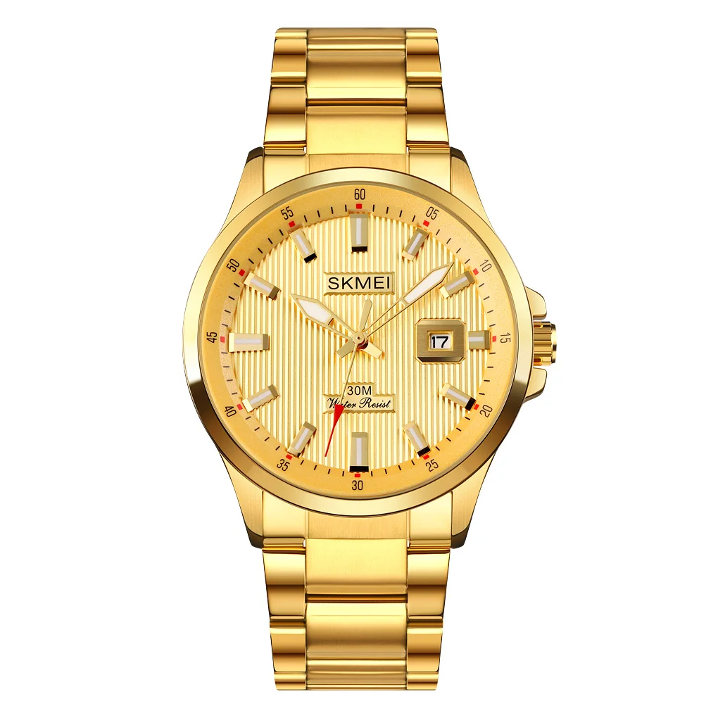 

SKMEI 1654 Men Luxury Wrist Watches Stainless Steel Caseback Japan Movement Quartz Hand Watch