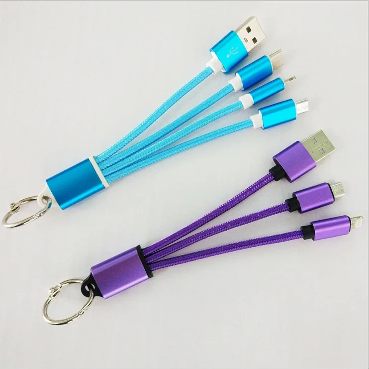 2019 New Keychain Data Cable Can Be Customized Logo USB Portable Cable 3 in 1 - ANKUX.COM