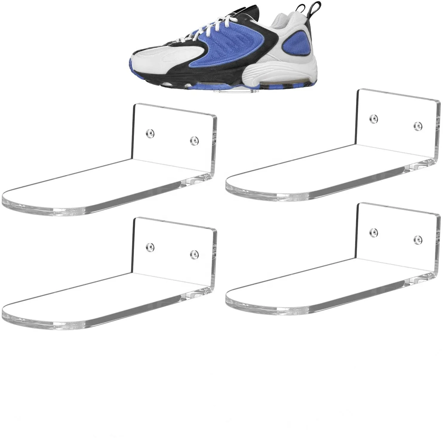 

Clear Floating Shoe Shelves to Showcase Sneaker Collection Shoe Store Display Rack Wall Shelf