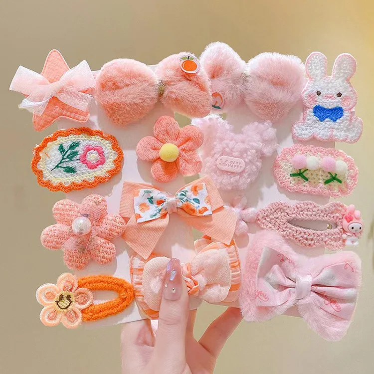 

8Pcs/Set Factory Price Hair Accessories Kids Bow Hairclips Fashion Bowknot Hair Duckbill Clips For Girls