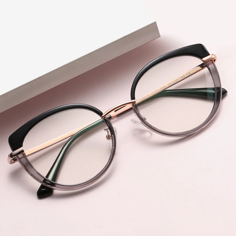 

Wholesale Fashion vintage Metal Tr90 Frame Anti Blue Light Blocking Glasses Eyeglass, Picture shown