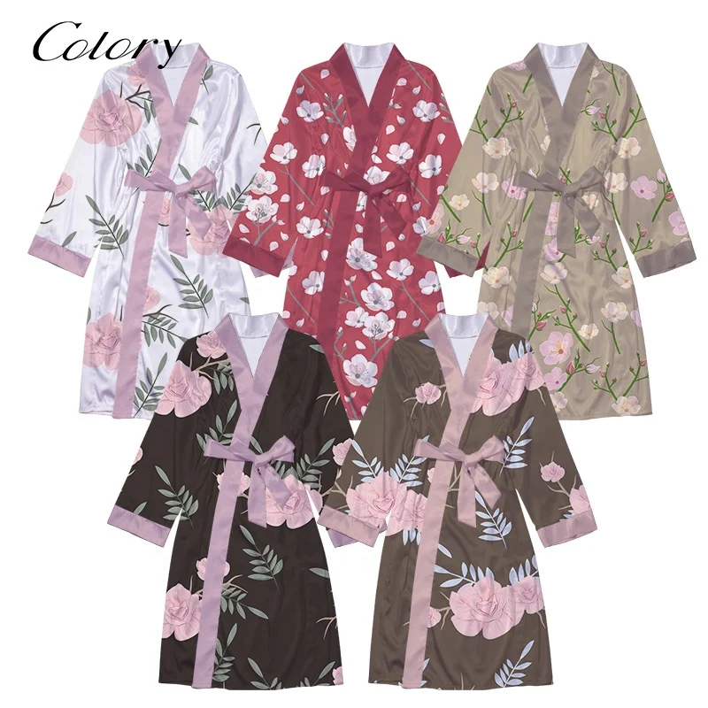 

Colory Satin Flower Girl Robe Night Robe Women Silk Bride Robe, Customized color