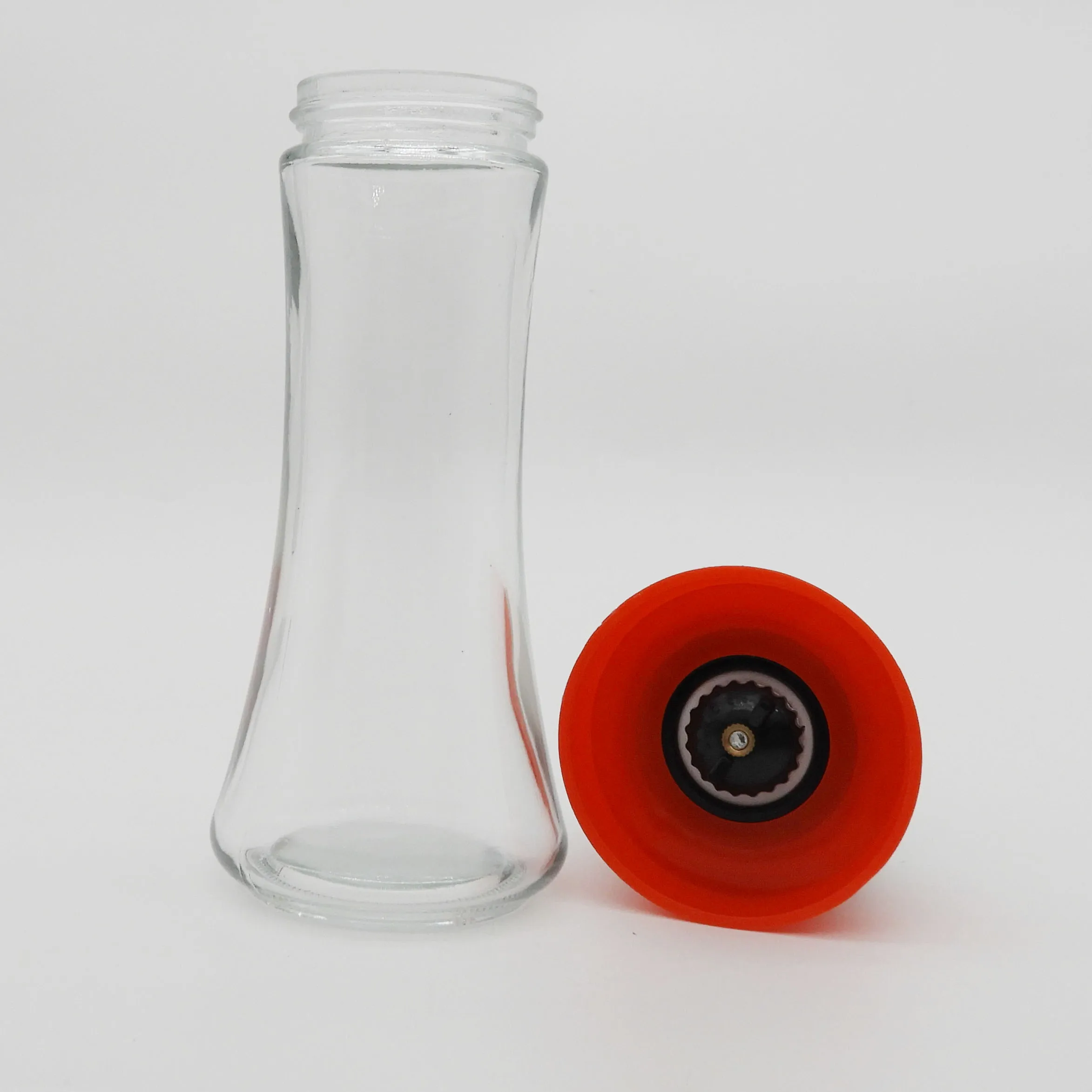 

Eco-friendly 180ml glass manual pepper mill grinder with ceramic core herb mill himalayan salt grinder, Customized