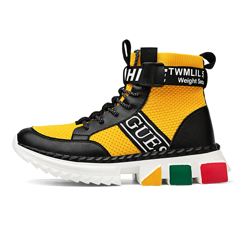 

Factory New Fashion Cool Design Breathable Men Sneakers, Yellow;white;black