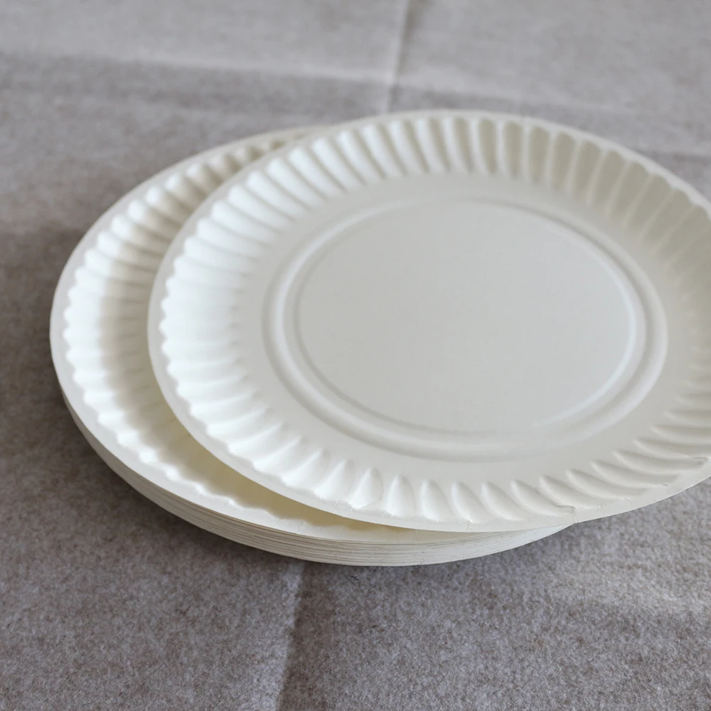 factory price 9 inch white paper plates disposable eco-friendly