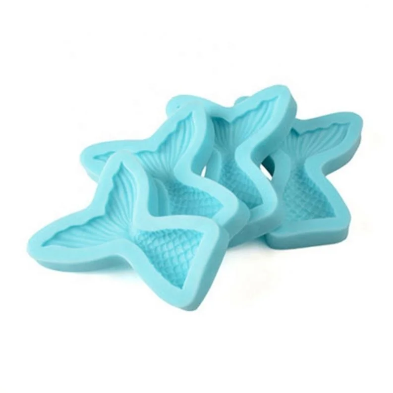 

Silicone Fish Tail Shape Cake Molds Mermaid LFGB Chocolate Mold, Blue