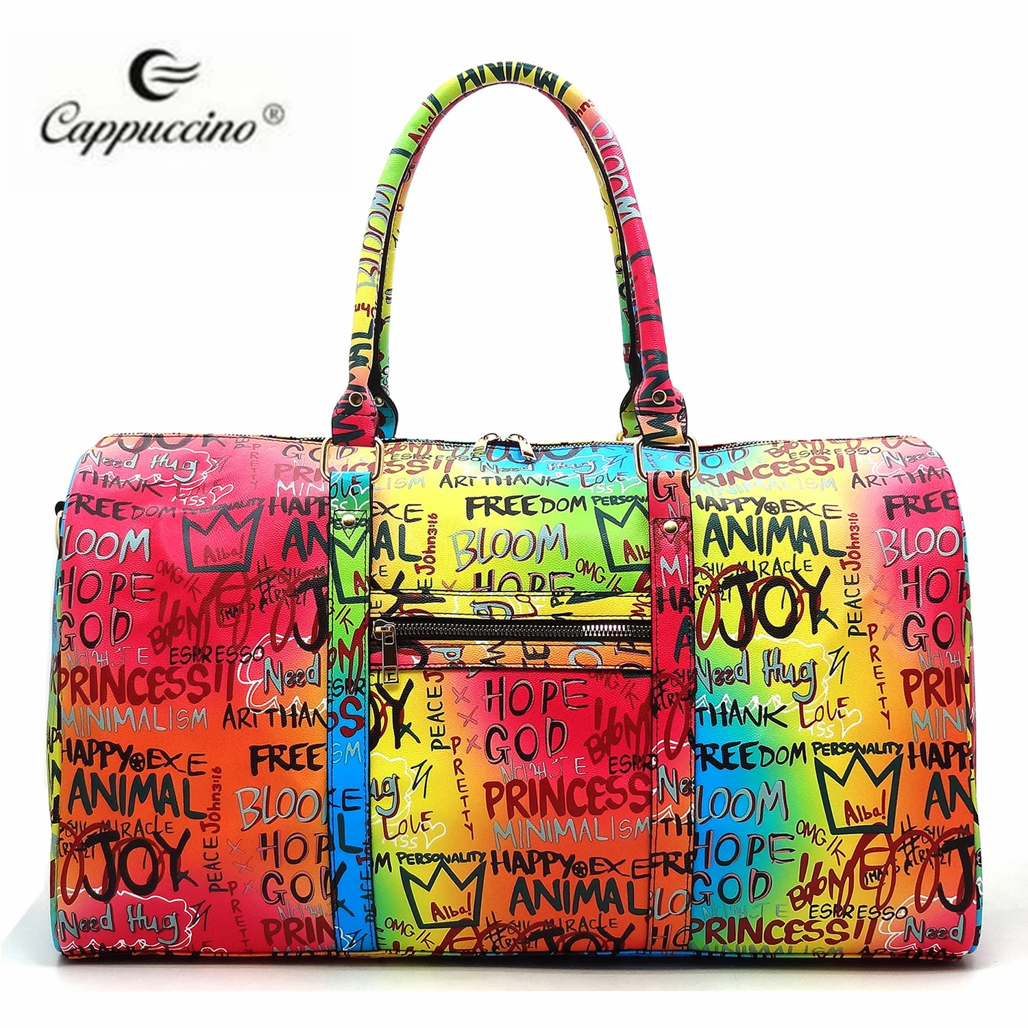 

Customized Logo Large Capacity Multi Graffiti Print Duffle Bags Gym Women Waterproof Sports Travel Bag
