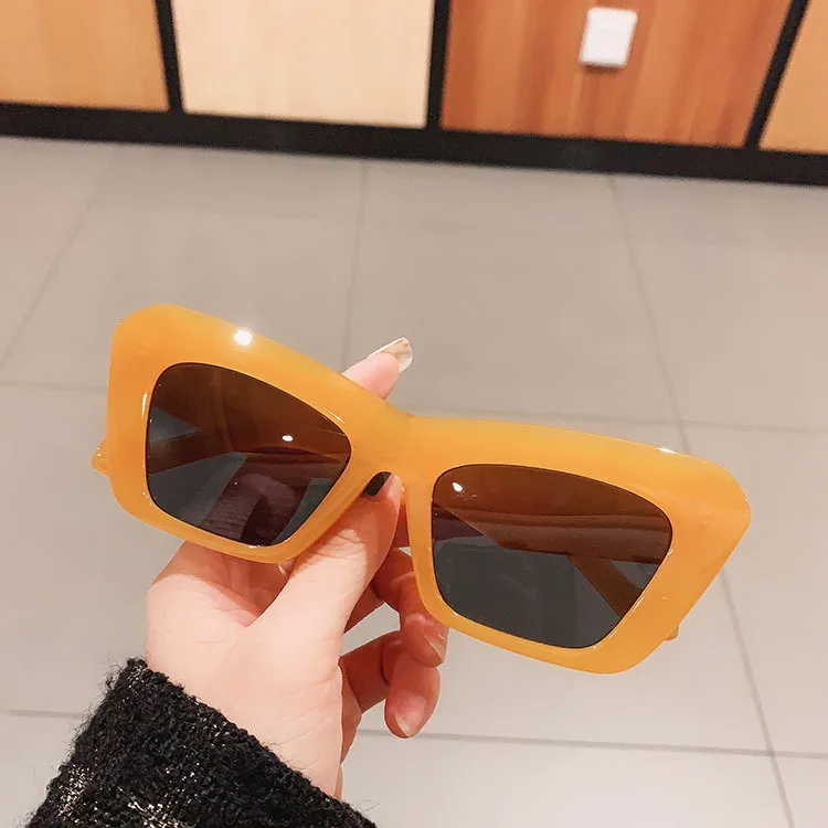 

Personalized Orange Frame Women Hip Hop Sun Glasses 2021 Designer Shades Famous Brands Luxury Sunglasses