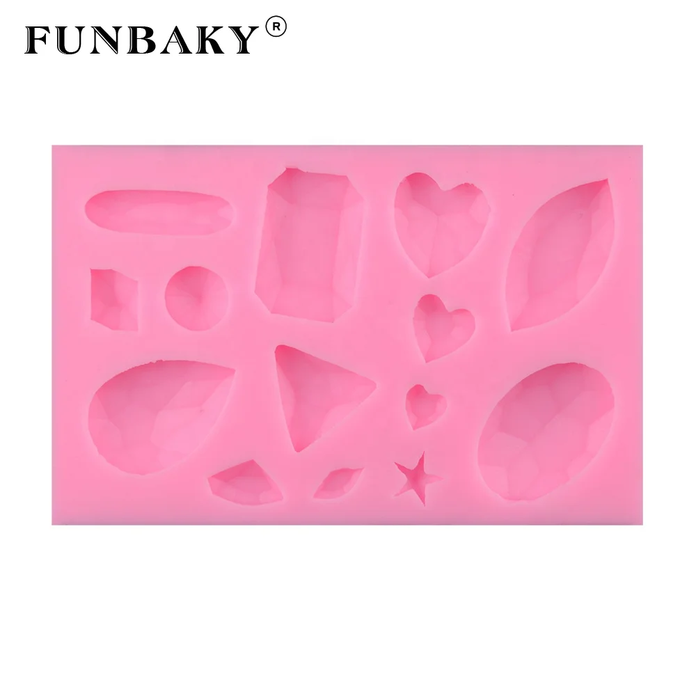 

FUNBAKY diamond shape making tools heart jewel crystal drop of glue maker multi - cavity cake decoration kits, Customized color