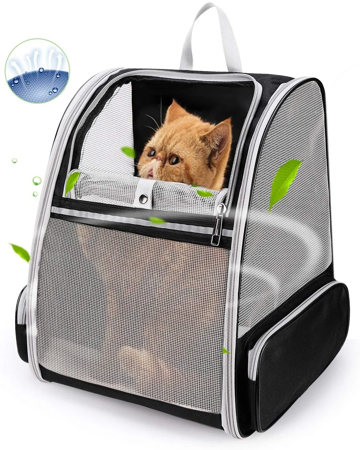 

Pet Carrier Expandable with Breathable Mesh for Small Dogs Cats Puppies Pet Backpack Bag, Black, blue, green, purple, yellow