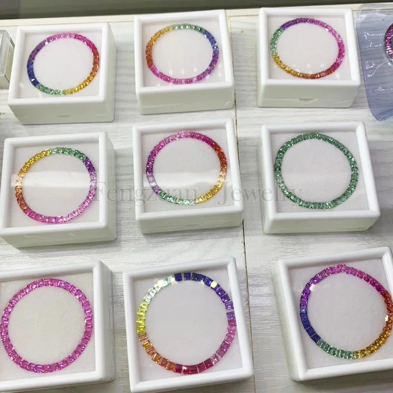 

2021 hot sale Rainbow sapphires gemstone 40cm watch bezel accessory