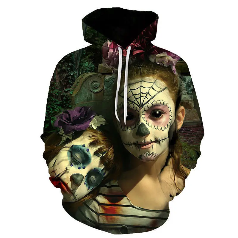 

oversized plain custom graphic amazon top seller cheap Unisex 3D Digital Print Hoodie Novelty Skull Sweatshirt Pullover Hoodies, Multi color optional