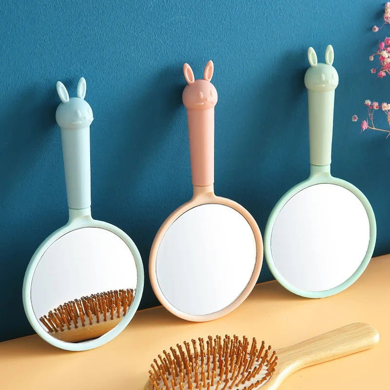 

Manufacture Cute Private Label Cosmetic Mirror ABS Plastic Hand Mirror Cosmetic Handheld, Pink/green/blue