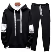 

OEM High Quality Custom Hooded Sweatshirt Sports Casual Suit Men Fashion Trend Knitted Running Sportswear Two Piece Set