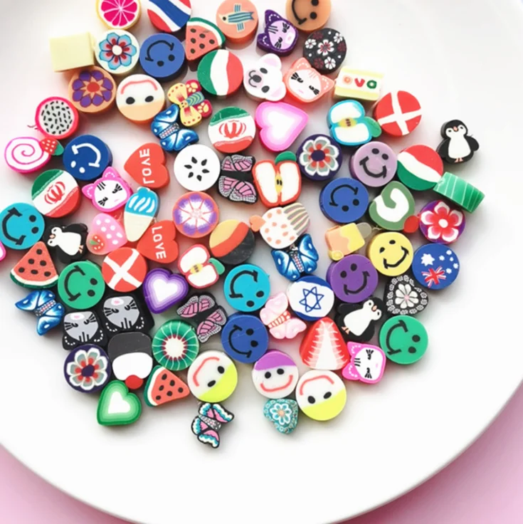 

XuQian 50 Pcs Mixed Shapes Color Animal Handmade Polymer Clay Beads For Jewelry Making kit beads wholesale for jewelry making