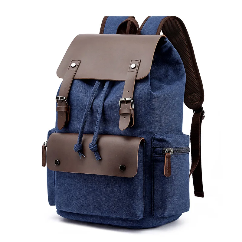 

New Fashion Men's Vintage Canvas Bags Large Capacity Travel Laptop Backpack, Customized color