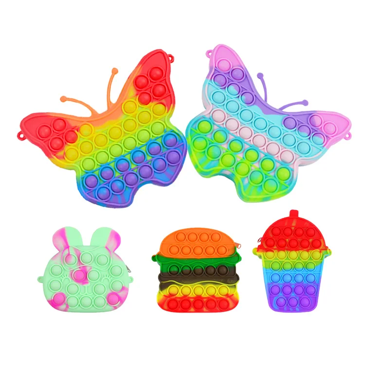 

Silicone push bubble women hand bags Fidget women hand bag free shipping small hand bags for women, Muticolor