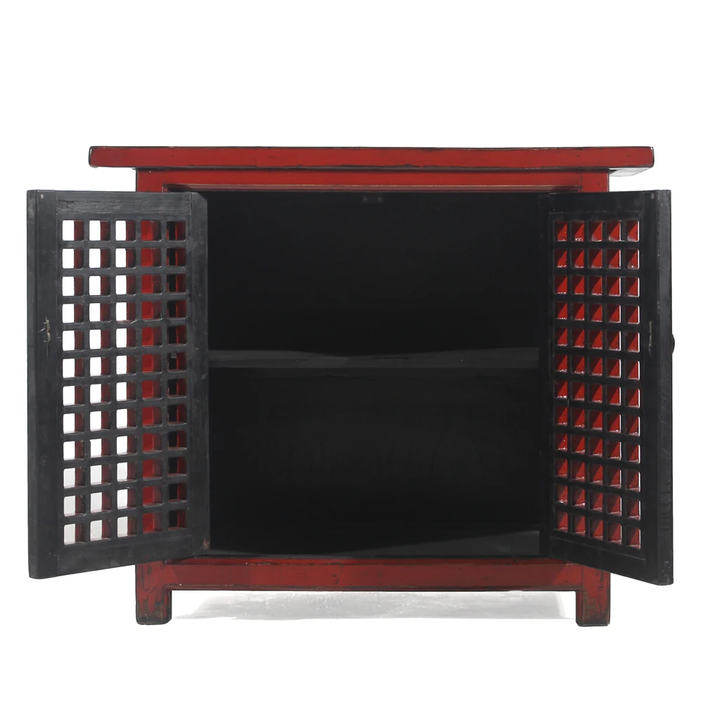 Mueble Rojo Chino De Madera Antigua,Aparador Para Tallado De Muebles